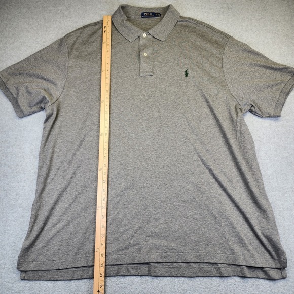 Polo Ralph Lauren Polo Shirt Men's 3XB BIG Gray Short Sleeve Pony Casual Cotton - Picture 7 of 7
